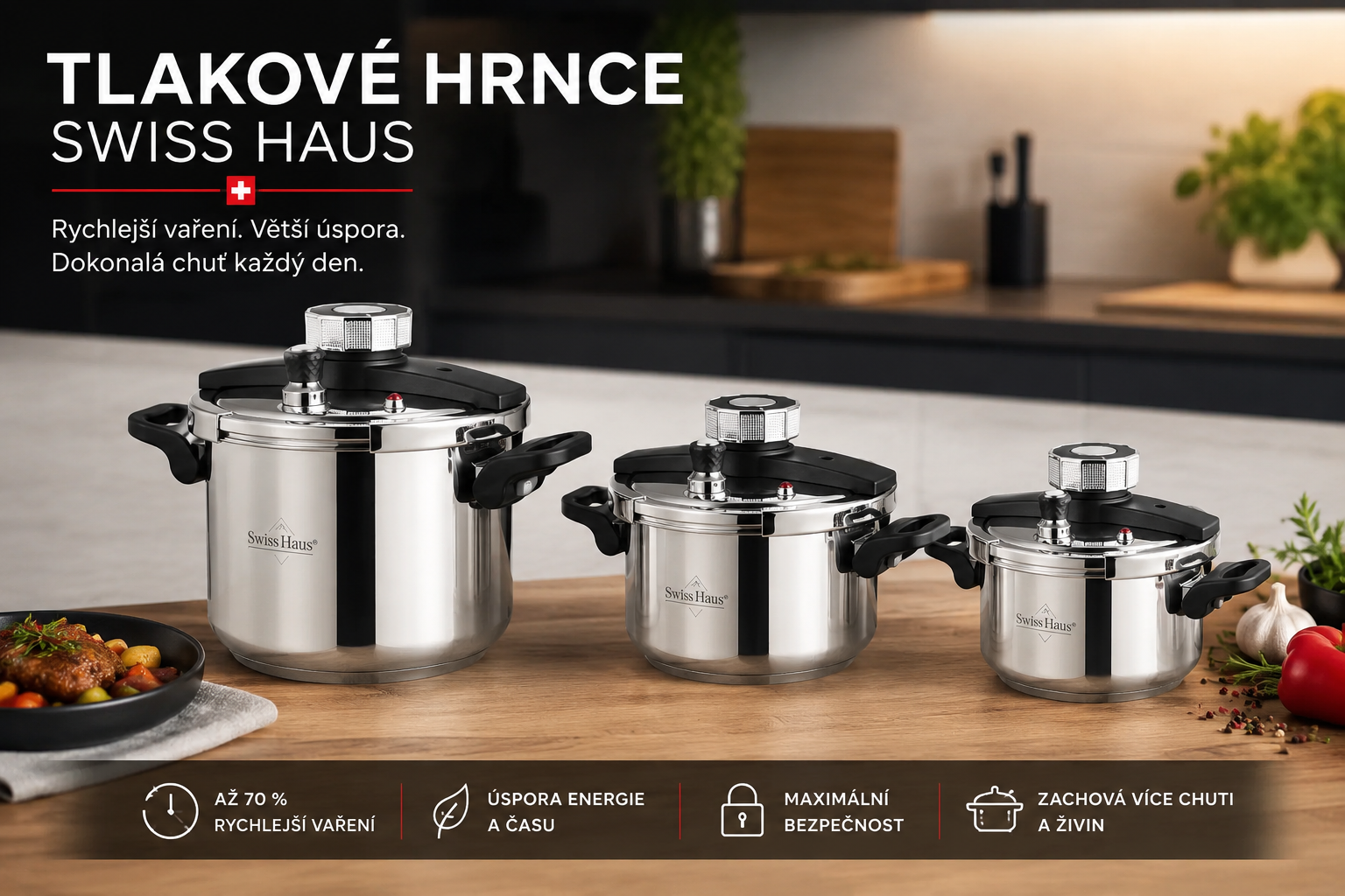 Bezpečné tlakové hrnce Swiss Haus